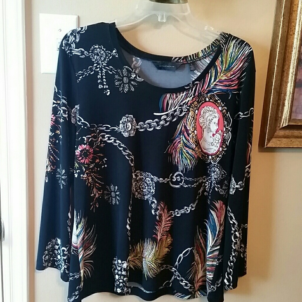 Black Multi-colored Top